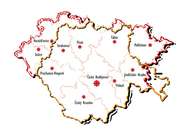 Mapa Charit v českobudějovické diecézi