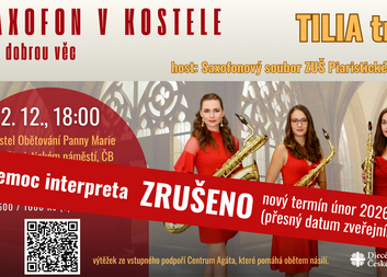 Saxofon v kostele pro dobrou věc - benefiční koncert